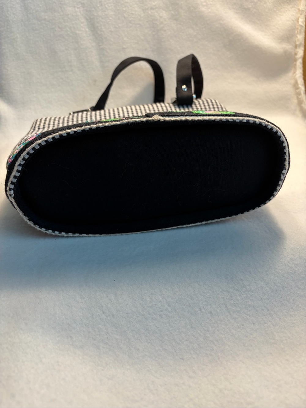 BracianoBlack & White Gingham Tote with Bow Accent - Picture 4 of 8